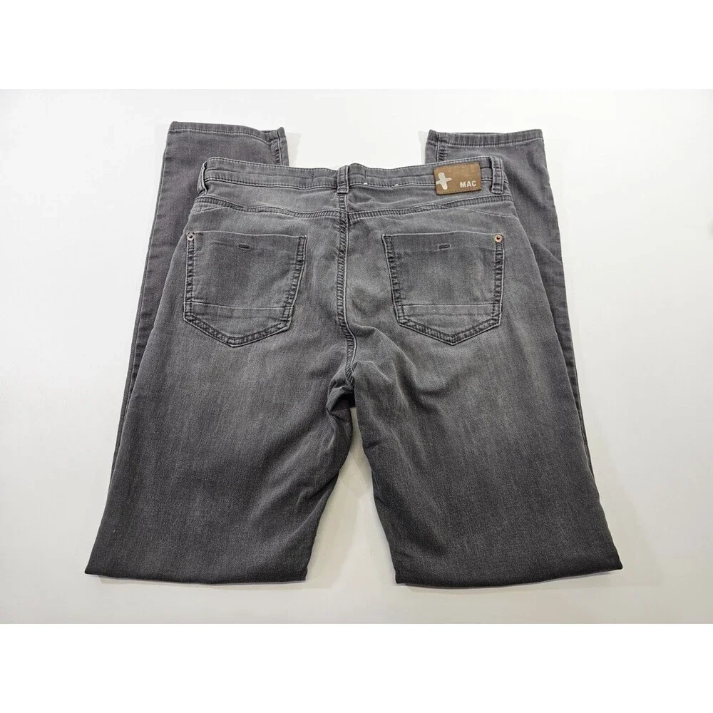 MAC Jog'N Pipe Gray Skinny Jeans Denim Pants Women's Slim‎ Leg 38 / 32 EUC!